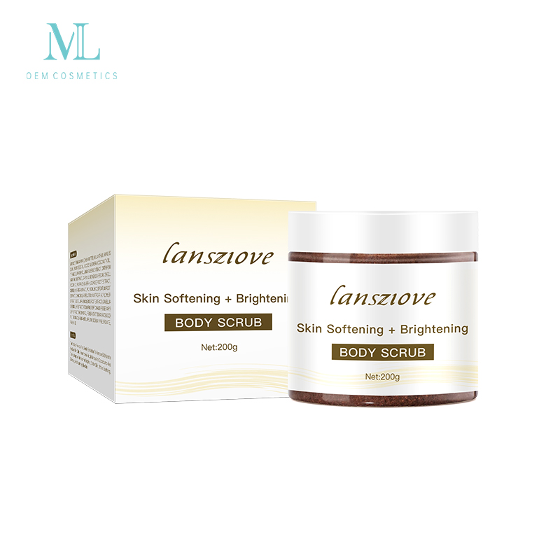 OEM Skincare Factory Custom Private Label Coffee Walnut Shell Particle Skin Softening & Brightening Body Scrub
